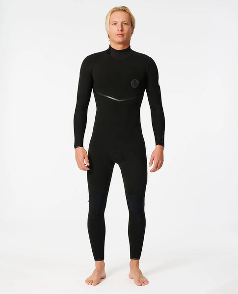 RIP CURL MEN'S E-BOMB 3/2 BACK ZIP WETSUIT - BLACK