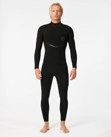 RIP CURL MEN'S E-BOMB 3/2 BACK ZIP WETSUIT - BLACK