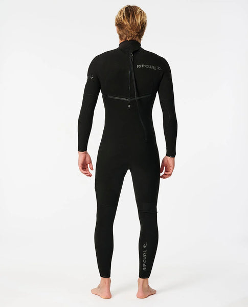 RIP CURL MEN'S E-BOMB 3/2 BACK ZIP WETSUIT - BLACK