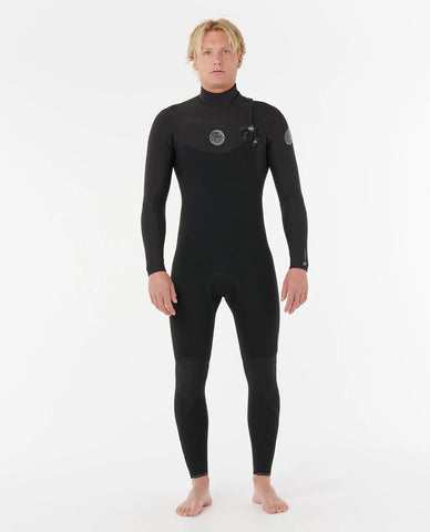 RIP CURL MEN'S FLASHBOMB 3/2 CHEST ZIP WETSUIT - BLACK