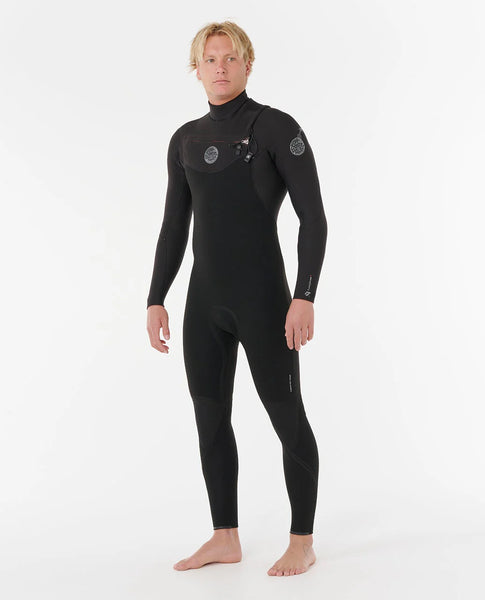 RIP CURL MEN'S FLASHBOMB 3/2 CHEST ZIP WETSUIT - BLACK