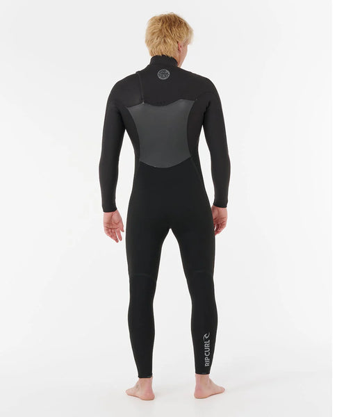 RIP CURL MEN'S FLASHBOMB 3/2 CHEST ZIP WETSUIT - BLACK