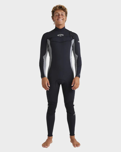 BILLABONG MEN'S 3/2 ABSOLUTE NATURAL CHEST ZIP WETSUIT - ALY