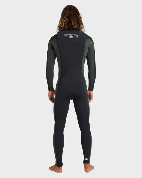 BILLABONG MEN'S 3/2 ABSOLUTE NATURAL CHEST ZIP WETSUIT - FOREST