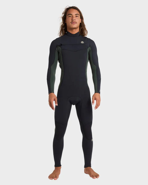 BILLABONG MEN'S 3/2 ABSOLUTE NATURAL CHEST ZIP WETSUIT - FOREST