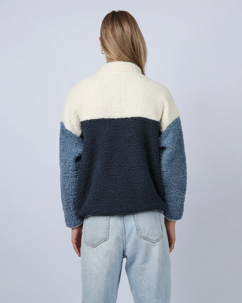 T&C BLOCKOUT 1/4 ZIP SHERPA - BLUE