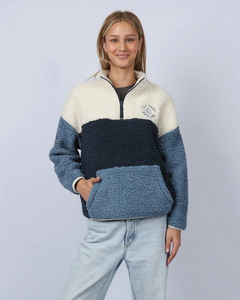 T&C BLOCKOUT 1/4 ZIP SHERPA - BLUE