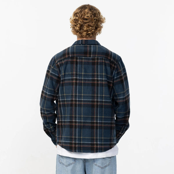 O'NEILL GLACIER PLAID SUPERFLEECE - MIDNIGHT NAVY