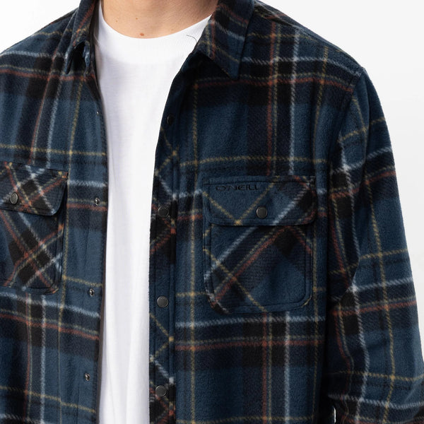 O'NEILL GLACIER PLAID SUPERFLEECE - MIDNIGHT NAVY