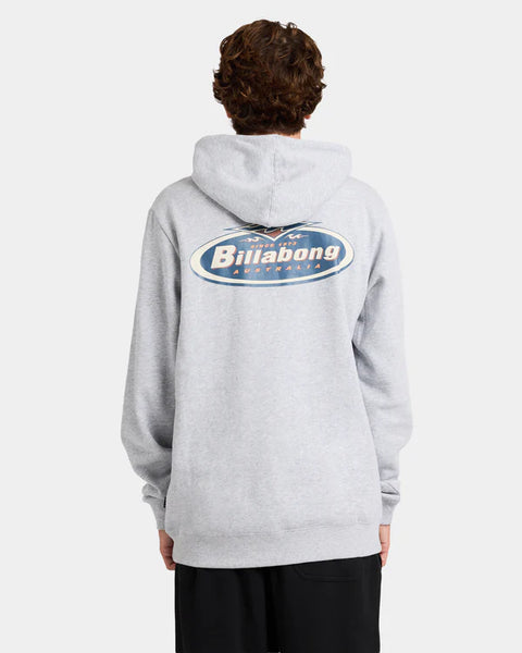 BILLABONG DIAMOND WAVE POP HOOD - LIGHT HEATHER GREY