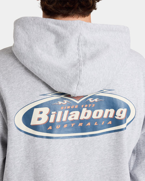 BILLABONG DIAMOND WAVE POP HOOD - LIGHT HEATHER GREY