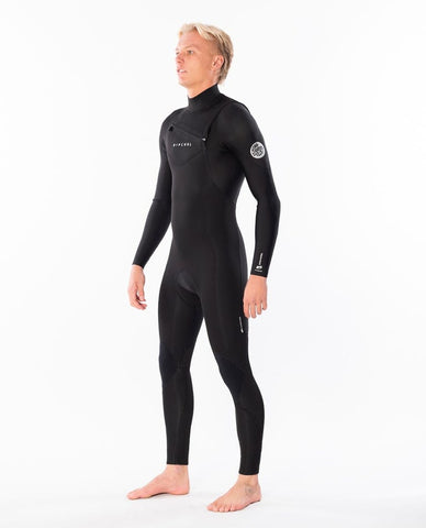 RIP CURL - Dawn Patrol Chest Zip 3/2 Wetsuit Steamer - BLACK