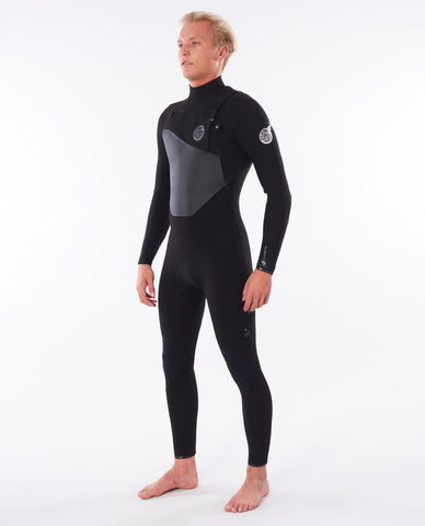 RIP CURL FLASHBOMB 3/2MM CHEST ZIP STEAMER WETSUIT -BLACK